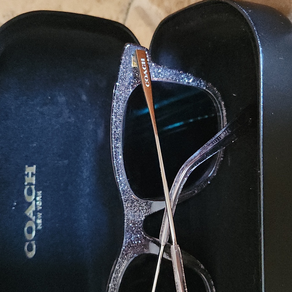 Coach Glitter Predcription  Sunglasses With Black Coach Hardshell Case - Picture 3 of 12
